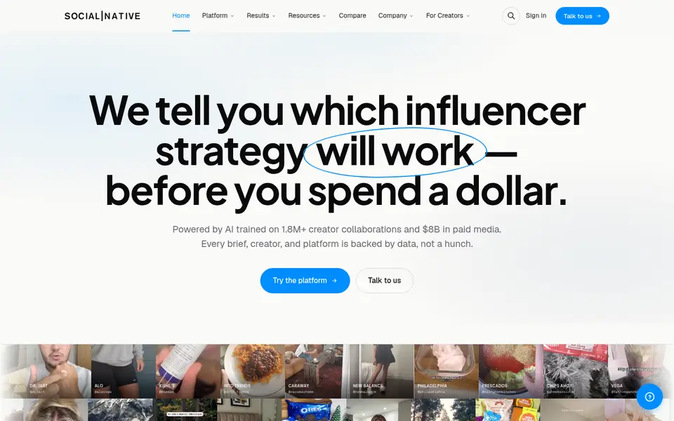 Social Native homepage
